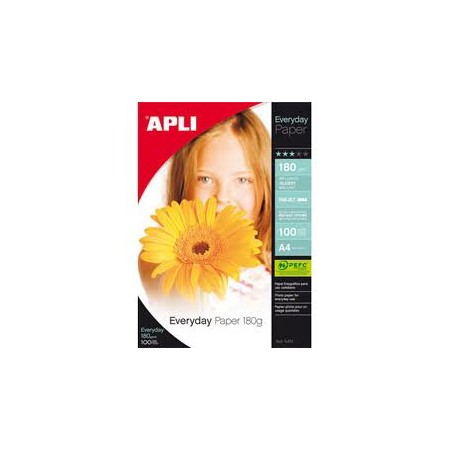 PAPEL FOTOGRAFICO APLI A-4 180 G (100h) Ref 11475